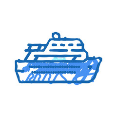 deck cruise ship liner icon doodle illustration