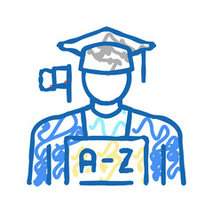 student english icon doodle illustration