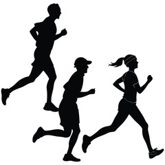 Fototapeta premium Silhouette of a man running