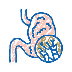 abdominal swelling mesothelioma icon doodle illustration