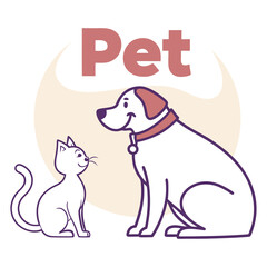 Obraz premium Cat and dog pet animal