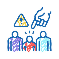 discrimination social problem icon doodle illustration