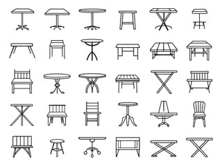 Patio Table Icon Stylish for Summer.eps