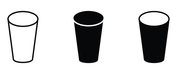 Minimalist glass icon perfect for drink menus, bars, cafe designs, and refreshment illustrations.