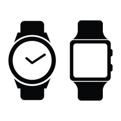 Wristwatch line icon. Isolated vector illustration