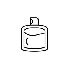 Elegant perfume bottle icon in minimal line style, perfect for beauty, cosmetics, fragrance branding, and fashion design concepts.