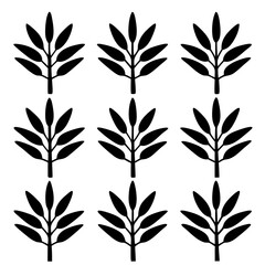 Bamboo Leaves Silhouette Set – Vector Nature Foliage Icons

