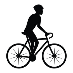 Fototapeta premium silhouette of a man riding a bike
