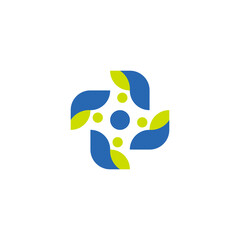 Unique Natural Icon with Abstract Floral Design and Dots