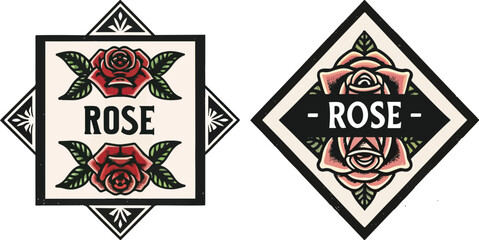 vector illustration of a set of abstract symbols rose