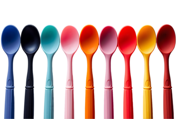 Colorful silicone spoons row.
