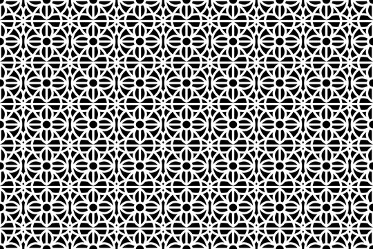 Abstract seamless intricate lace pattern. Black and white repeatable luxury, elegant pattern design.