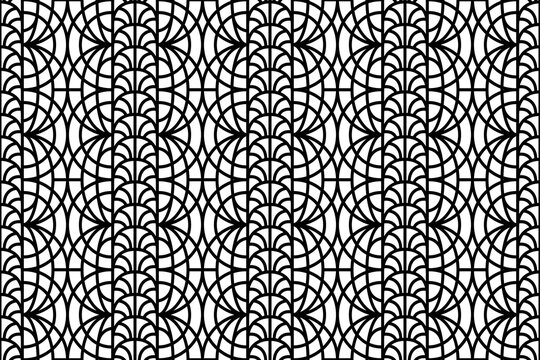 Abstract seamless intricate lace pattern. Black and white repeatable luxury, elegant pattern design.
