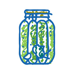 jar cucumber icon doodle illustration