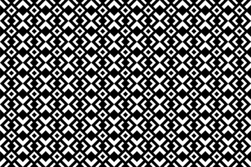 Abstract seamless geometric pattern with squares and rhombuses. Black and white repeating decorative pattern design.