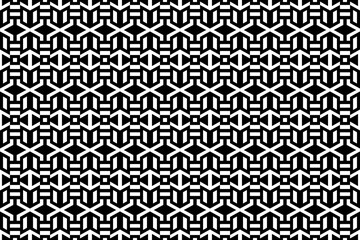 Abstract seamless geometric pattern with squares and rhombuses. Black and white repeating decorative pattern design.