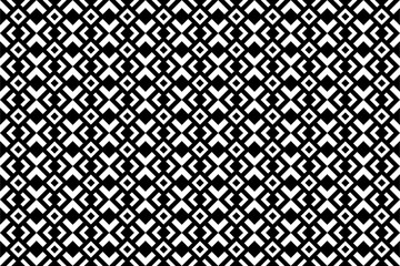 Abstract seamless geometric pattern with squares and rhombuses. Black and white repeating decorative pattern design.
