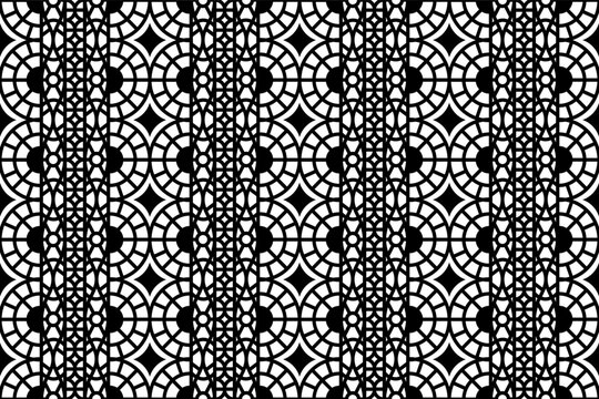 Abstract seamless intricate lace pattern. Black and white repeatable luxury, elegant pattern design.