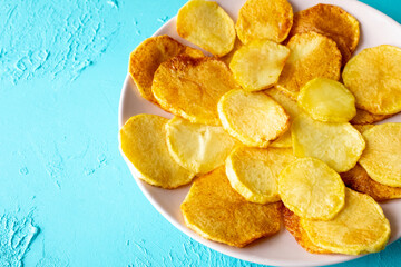 French fries chips in close-up