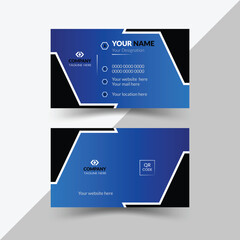 Modern, creative, and simple double-sided landscape orientation clean vector corporate business card template with stylish colour for business and personal use illustration design