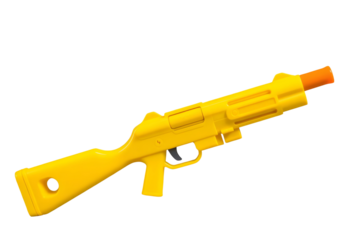 A plastic toy gun on transparent background 