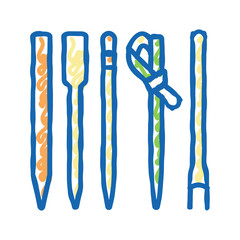 bamboo skewers icon doodle illustration