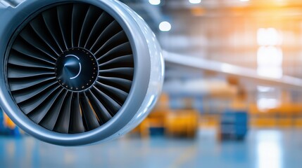 Airplane Inspection Concept, Detailed Side View of Aircraft Flaps and Slats during Testing Phase in a High-Tech Aviation Facility