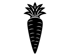 Carrot icon silhouette vector illustration