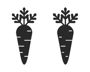 Carrot icon silhouette vector illustration