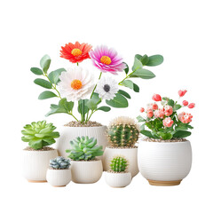 peace lily potted plant minimal decor A beautiful arrangement of colorful succulents and flowers in stylish pots, perfect for home decor. Die-Cut