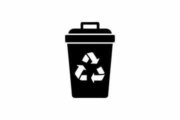 Recycling icon silhouette vector illustration