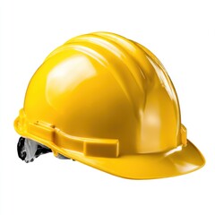 Fototapeta premium Yellow construction helmet isolated on white background