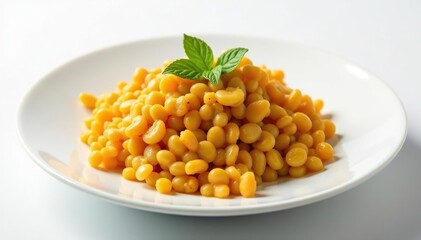 Close-up of untouched meal, stark white backdrop, discipline, habit
