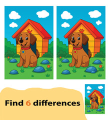 Find 6 differences education game for children.