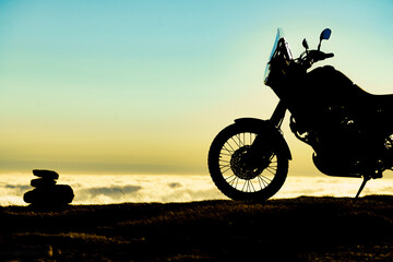 Fototapeta premium Motorcycle on mountain top