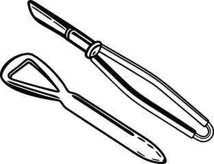 vector illustration of a kitchen knife