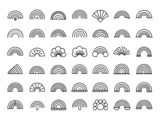 Fototapeta premium Rainbow Icon Represents Hope and Joy.eps