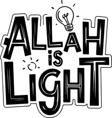 Allah Is Light Islamic Quote Graphic