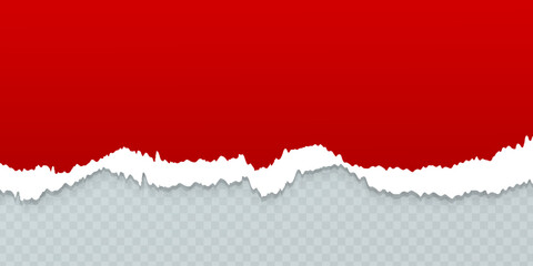 \Realistic torn paper edge with red background