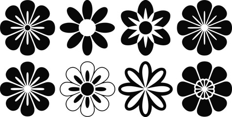 Minimalist Black Flower Plant Silhouette