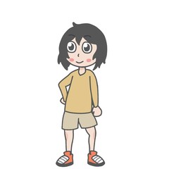 A girl just standing.