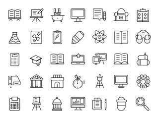 Classroom learning tools Line art