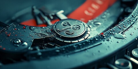 Intricate machinery wet metal and gears