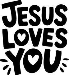 Jesus Loves You Bold Text Art