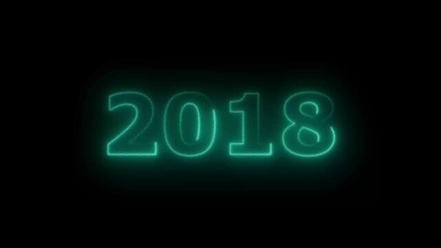 Neon Green Year 2018 Digital Glowing Text on Dark Background for Celebration and New Year 2018

 - Powered by Adobe