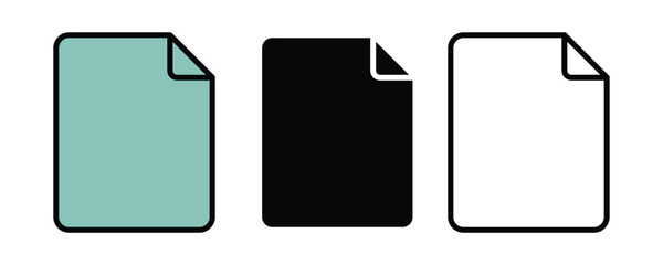 Document icon. file icon. paper icon set vector on white background