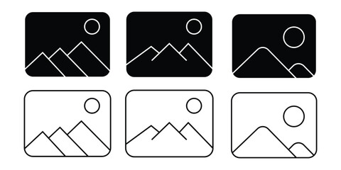Image icon set vector. photo, gallery, album icon set vector on white background