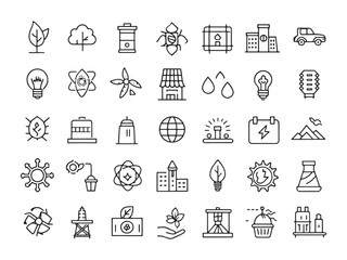 renewable energy Line art icon