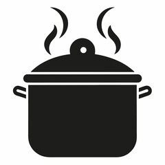 Steam Pot icon silhouette vector illustration