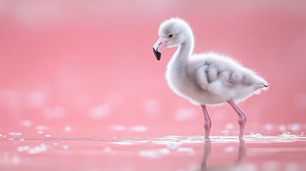 Obraz premium A fluffy baby flamingo